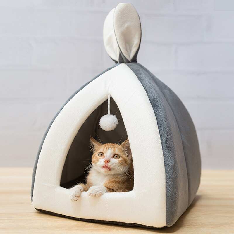 Rabbit Ear Mongolian Nest pet bed made of soft arctic velvet and PP cotton for cats and dogs in multiple sizes
